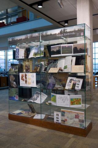 Close-up of the Newark Earthworks Exhibit at the Thompson Library. Image courtesy of The Ohio State University