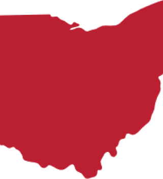 State of Ohio in red. Image courtesy of The Ohio State University.