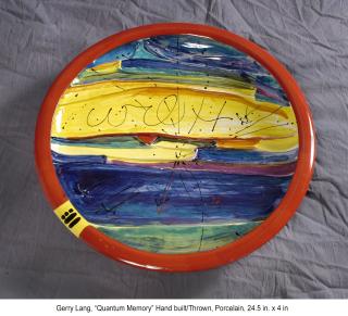 Quantum memory by Gerry Lang. Ceramic bowl with stripes of color. Image courtesy of Gerry Lang.