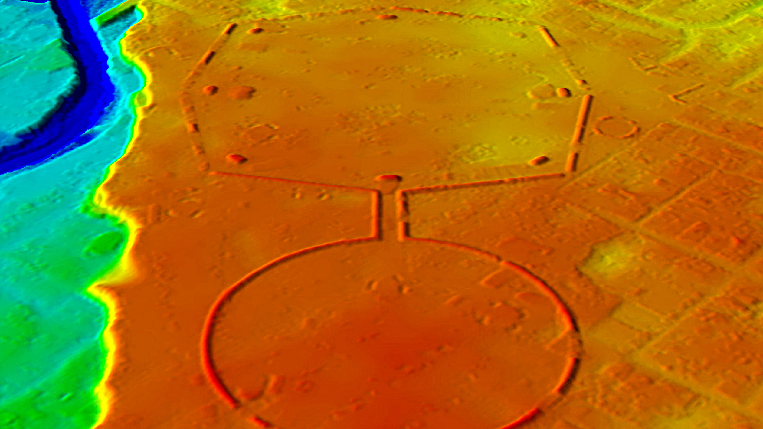 LiDAR image of the Newark Earthworks' Octagon. Image Courtesy of the Newark Earthworks Center, The Ohio State University.