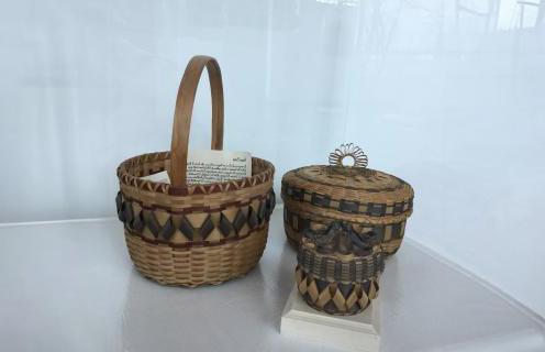 Three baskets on display